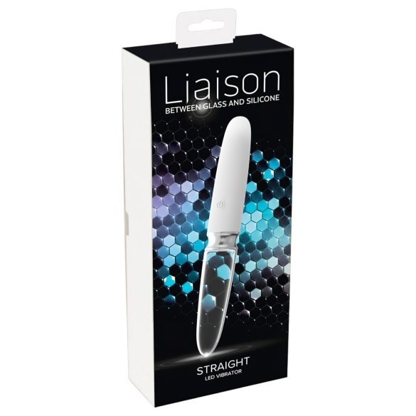 LED Vibrator Liaison Straight, reîncărcabil, transparent-alb