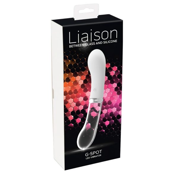 You2toys Liaison - vibratoare LED din silicon și sticlă (transparent-alb)