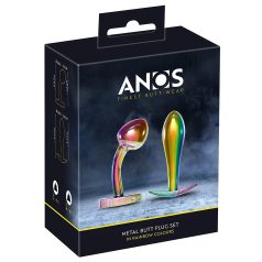 ANOS Metal Rainbow - set dopuri anale metalice (2 piese)