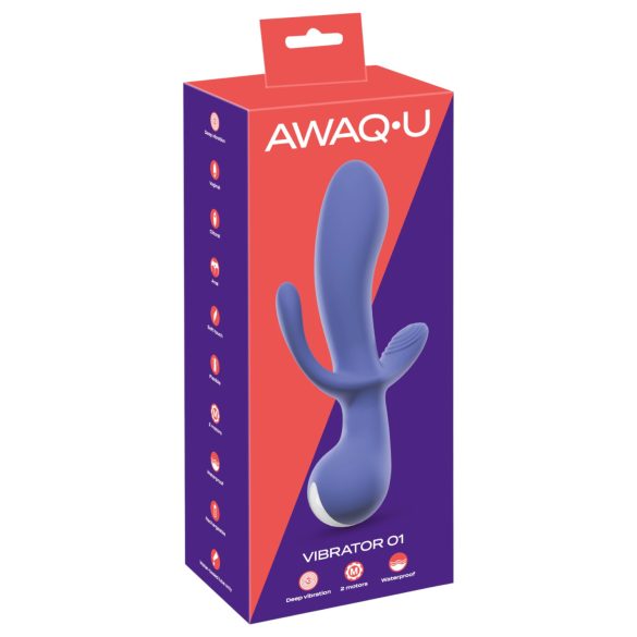 AWAQ.U 1 - vibrator cu 3 brațe reîncărcabil (mov)
