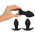 Black Velvets - set vibratoare anale reîncărcabile - 3 piese - negru