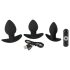 Black Velvets - set vibratoare anale reîncărcabile - 3 piese - negru
