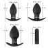 Black Velvets - set vibratoare anale reîncărcabile - 3 piese - negru