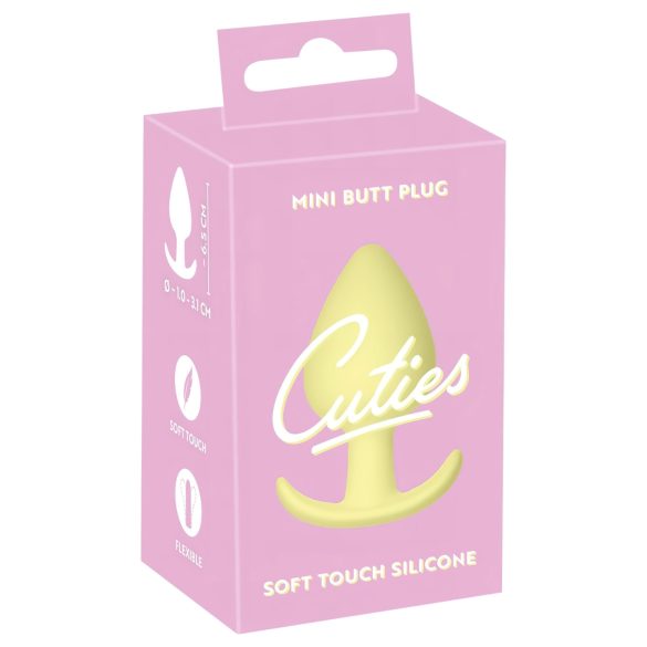 Cuties Mini Butt Plug - plug anal din silicon - galben (3,1cm)