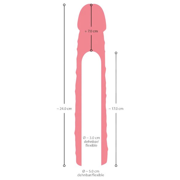 Nature Skin - prelungitor gros pentru penis (24 cm)