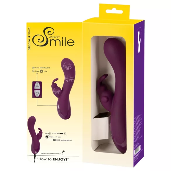 Smile - vibrator cu 3 motoare cu braț pentru clitoris, reîncărcabil, mov