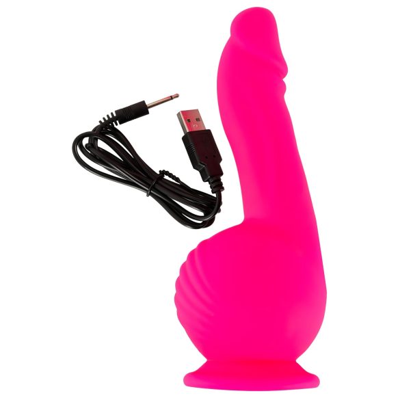 SMILE Powerful - vibrator cu ventuză, 2 motoare, reîncărcabil - roz