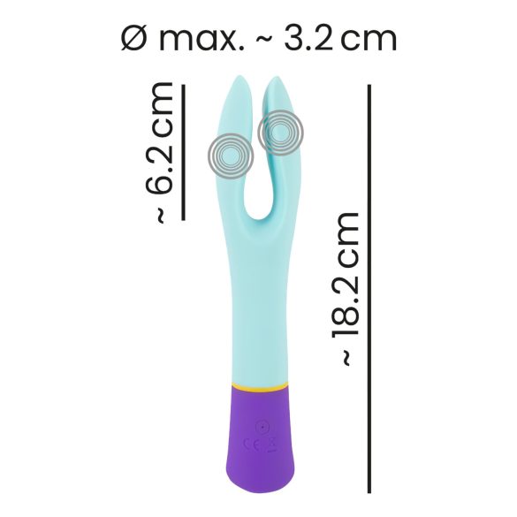 You2Toys - vibrator dublu motor, reîncărcabil, rezistent la apă - colorat