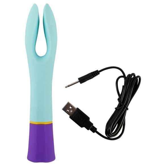 You2Toys - vibrator dublu motor, reîncărcabil, rezistent la apă - colorat