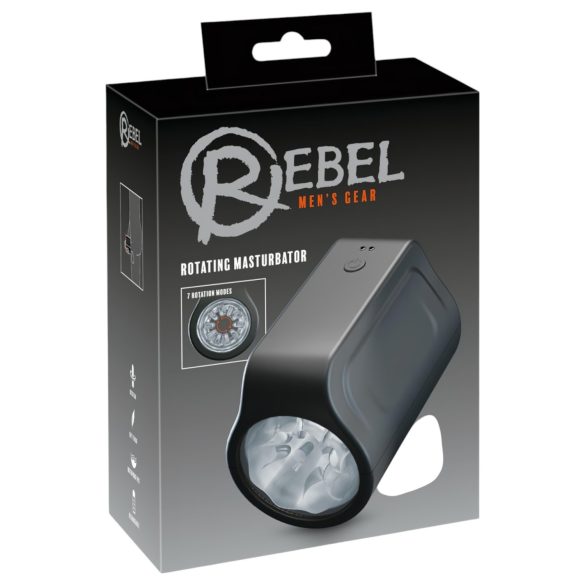 Rebel - masturbator rotativ rezistent la apă - negru