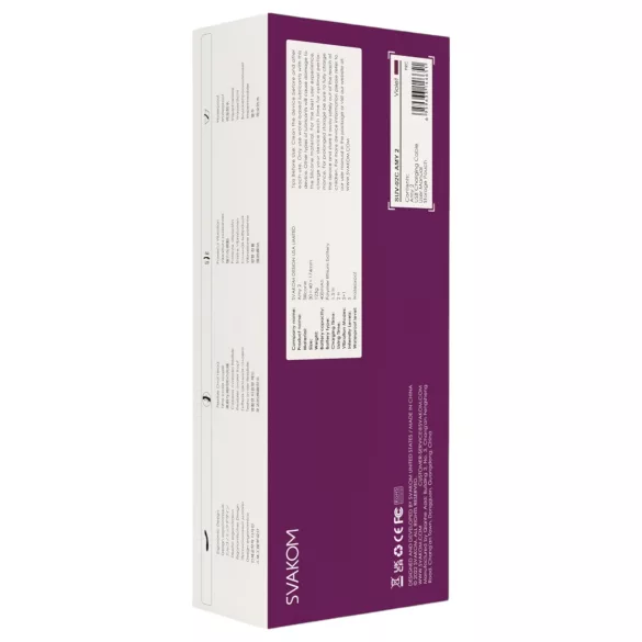 Svakom Amy 2 - vibrator pentru punctul G, reîncărcabil, waterproof, mov