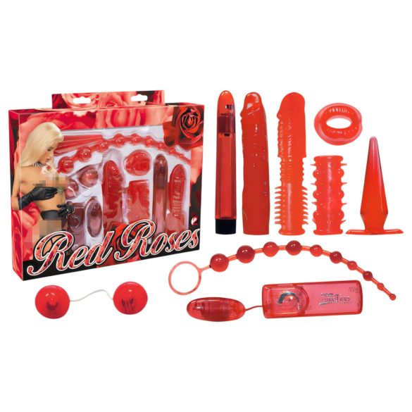 You2Toys - Set erotic cu trandafiri roșii - vibrator, 9 piese