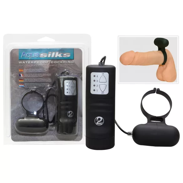 Inel vibratoare negru pentru penis