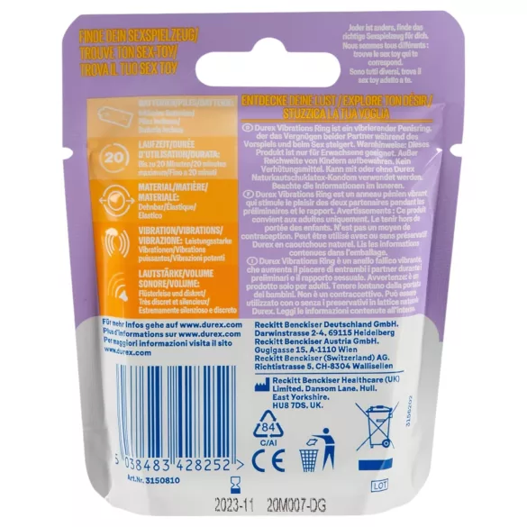Durex - inel pentru penis cu vibrații
