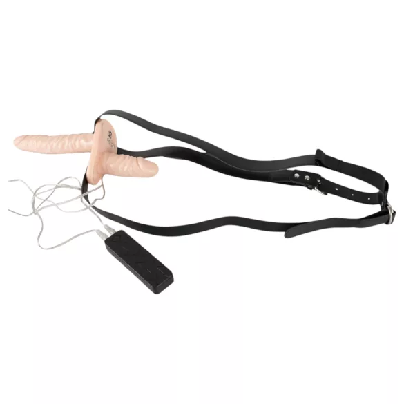 You2Toys - Vibrator dublu cu prindere - natur