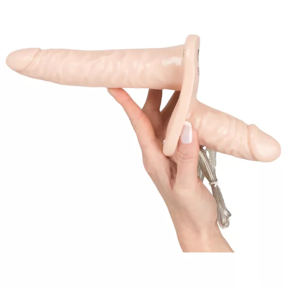 You2Toys - Vibrator dublu cu prindere - natur