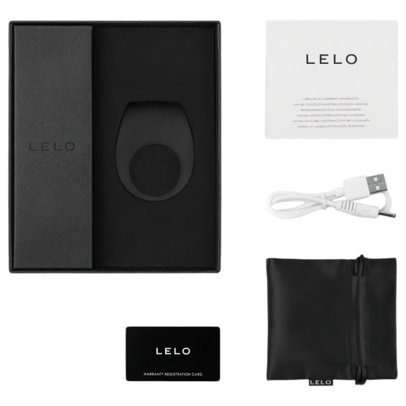 LELO - inel pentru penis cu vibrații, reîncărcabil - silicon, negru