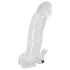 Crystal Skin - prelungitor penis cu vibrații - silicon transparent