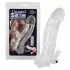 Crystal Skin - prelungitor penis cu vibrații - silicon transparent