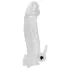 Crystal Skin - prelungitor penis cu vibrații - silicon transparent