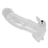 Crystal Skin - prelungitor penis cu vibrații - silicon transparent