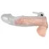 Crystal Skin - prelungitor penis cu vibrații - silicon transparent