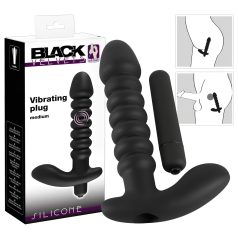 Black Velvets - vibrator cu nervuri - mărime medie - negru