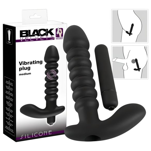 Vibrator ondulat Black Velvet - mediu (negru)
