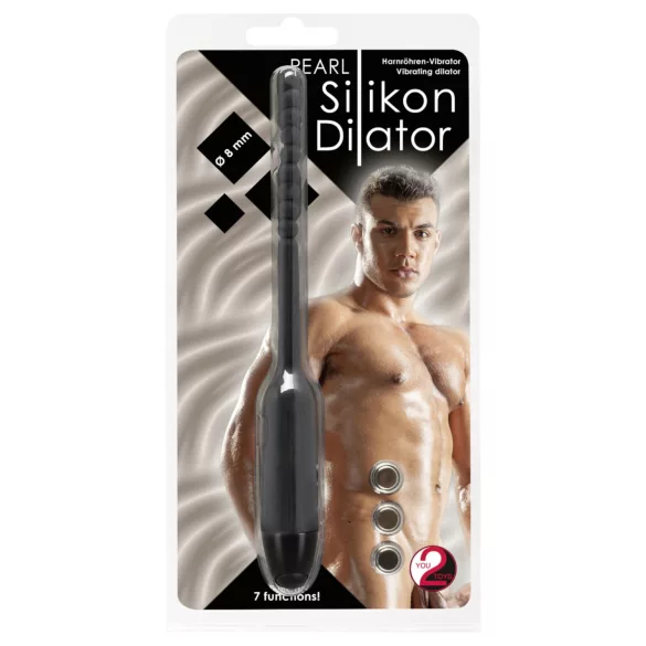 You2Toys Pearl Dilator - sondă uretrală cu bile - vibrator, 0,8 cm, negru