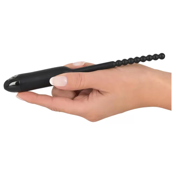 You2Toys Pearl Dilator - sondă uretrală cu bile - vibrator, 0,8 cm, negru