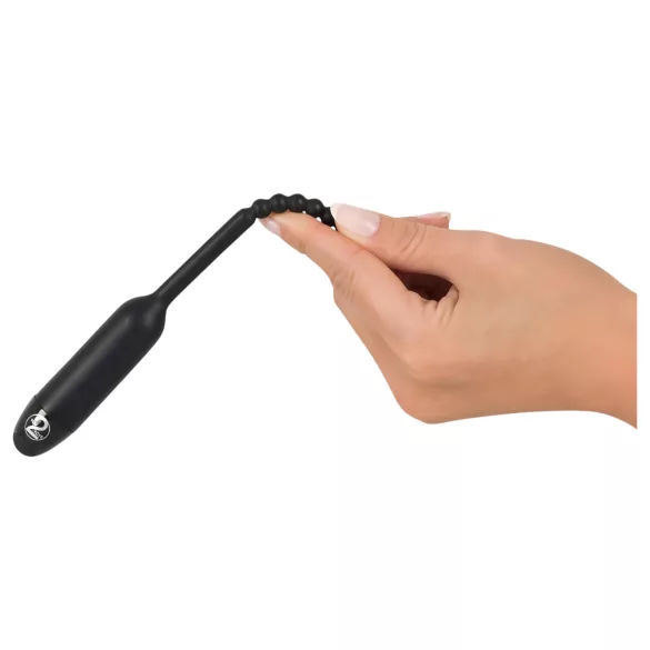 You2Toys Pearl Dilator - sondă uretrală cu bile - vibrator, 0,8 cm, negru