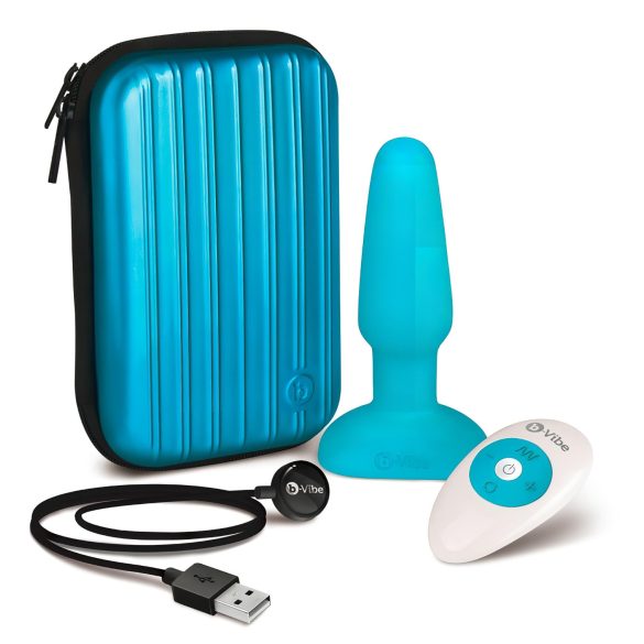 b-Vibe - vibrator anal rotativ cu bile - reîncărcabil - turcoaz