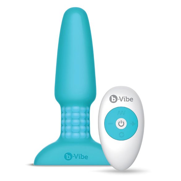 b-Vibe - vibrator anal rotativ cu bile - reîncărcabil - turcoaz