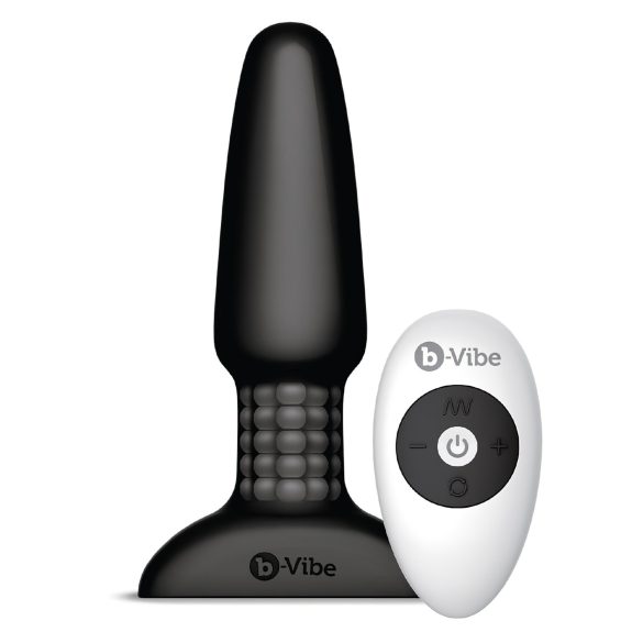 b-Vibe - Vibrator anal cu bile rotative, negru