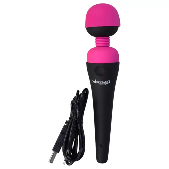 PalmPower Wand - vibrator de masaj reîncărcabil - roz-negru
