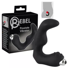 Rebel - vibrator pentru prostată curbat - silicon negru