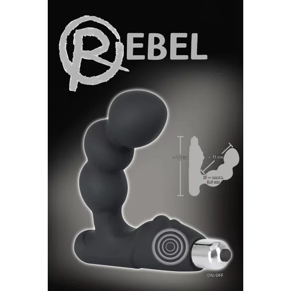 Rebel - vibrator pentru prostată cu bilă - silicon negru