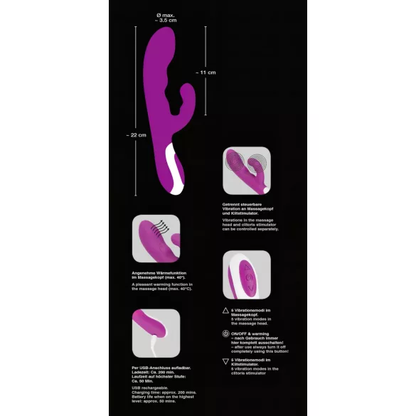 Javida - vibrator clitoridian cu încălzire - roz