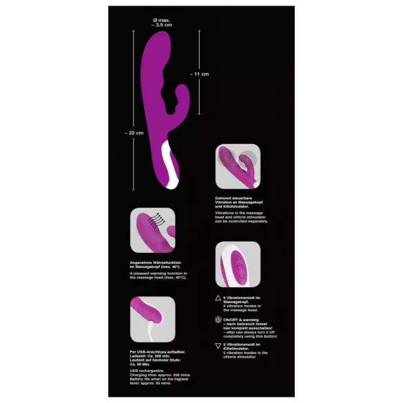 Javida - vibratoare încălzitor pentru stimularea clitorisului (mov)