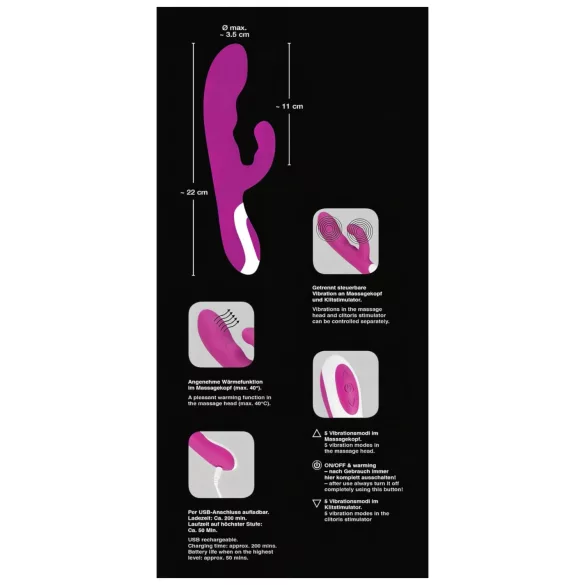 Javida - vibratoare încălzitor pentru stimularea clitorisului (mov)