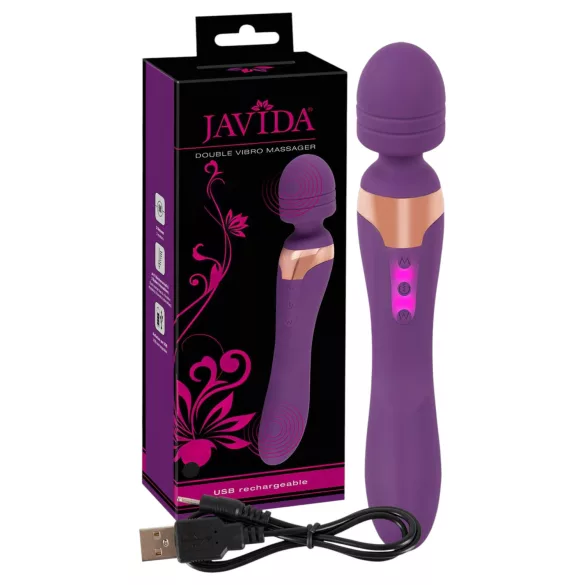 Javida Double - vibrator de masaj dublu - silicon - mov