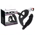 Black Velvets - vibrator anal cu inel penian și testicular - silicon negru