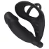 Black Velvets - vibrator anal cu inel penian și testicular - silicon negru