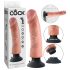 King Cock 9 vibrator cu ventuză (23 cm) - natural