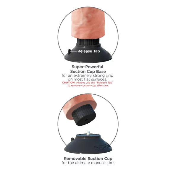 King Cock - vibrator realist cu ventuză 23 cm - culoare naturală