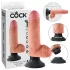 King Cock - Vibrator realist cu ventuză - 18 cm - culoare naturală