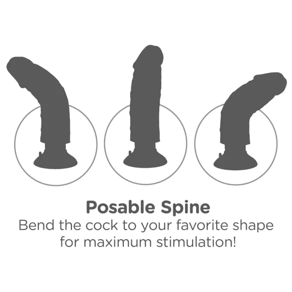 King Cock - Vibrator realist cu ventuză - 18 cm - culoare naturală