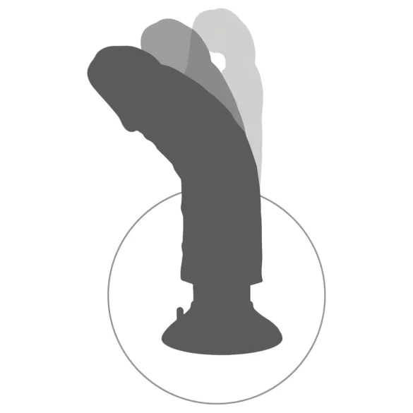 King Cock - Vibrator realist cu ventuză - 18 cm - culoare naturală