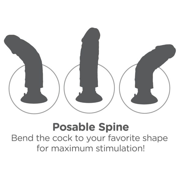 King Cock - Vibrator cu ventuză - 25 cm - culoare naturală
