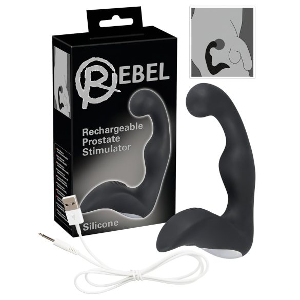 Rebel - vibrator prostată reîncărcabil - negru